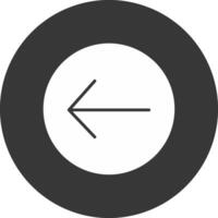 Left Arrow Glyph Inverted Icon vector