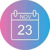 November Line Gradient Circle Icon vector