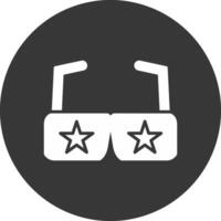 Party Glasses Glyph Inverted Icon vector