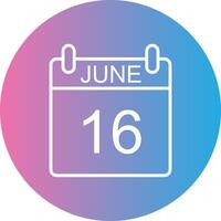 June Line Gradient Circle Icon vector