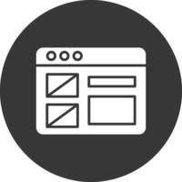 Wireframe Glyph Inverted Icon vector