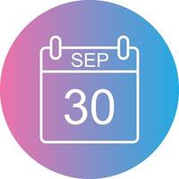 September Line Gradient Circle Icon vector