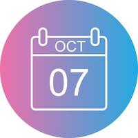 October Line Gradient Circle Icon vector