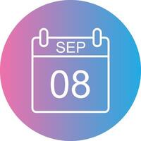 September Line Gradient Circle Icon vector