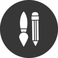 Writing Tool Glyph Inverted Icon vector