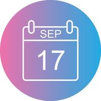 September Line Gradient Circle Icon vector