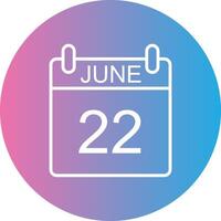 June Line Gradient Circle Icon vector