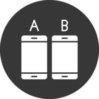 Ab Testing Glyph Inverted Icon vector