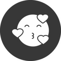 Kiss Glyph Inverted Icon vector