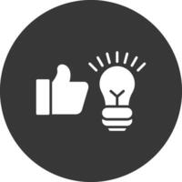 Idea Bulb Glyph Inverted Icon vector