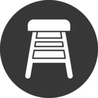 Bar Stool Glyph Inverted Icon vector