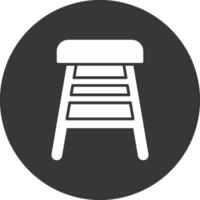 Bar Stool Glyph Inverted Icon vector