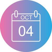 October Line Gradient Circle Icon vector