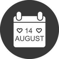 Calender Glyph Inverted Icon vector