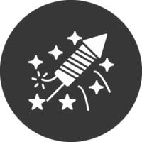 Firework Glyph Inverted Icon vector