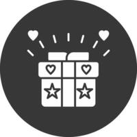 Gift Glyph Inverted Icon vector