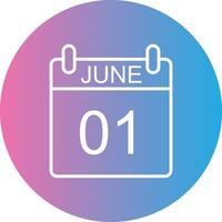 June Line Gradient Circle Icon vector