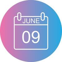 June Line Gradient Circle Icon vector