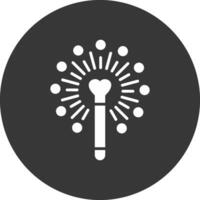 Magic Wand Glyph Inverted Icon vector