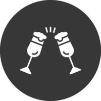 Cheers Glyph Inverted Icon vector