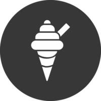 icono de glifo de helado invertido vector