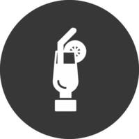Cocktail Glyph Inverted Icon vector