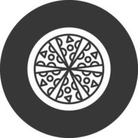 Pizza Glyph Inverted Icon vector