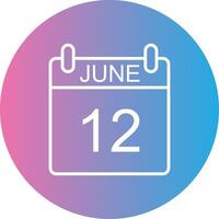 June Line Gradient Circle Icon vector