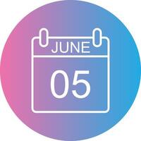 June Line Gradient Circle Icon vector