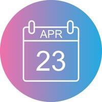 April Line Gradient Circle Icon vector