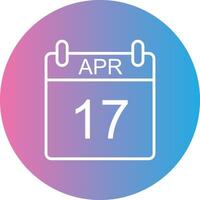 April Line Gradient Circle Icon vector