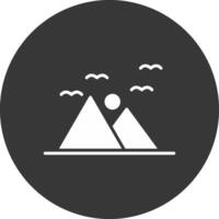 Mountains Glyph Inverted Icon vector