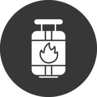 Gas Cylinder Glyph Inverted Icon vector