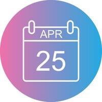 April Line Gradient Circle Icon vector