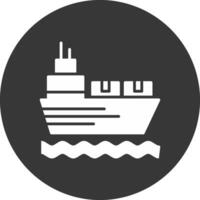 Shipping Glyph Inverted Icon vector