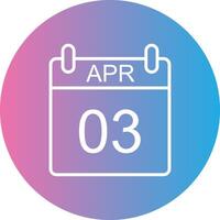 April Line Gradient Circle Icon vector