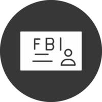 fbi glifo invertido icono vector