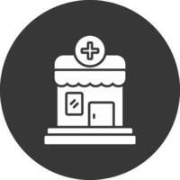 Pharmacy Glyph Inverted Icon vector