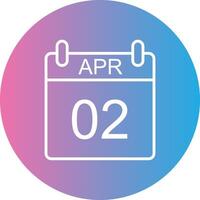 April Line Gradient Circle Icon vector