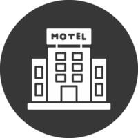 motel glifo invertido icono vector