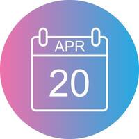 April Line Gradient Circle Icon vector