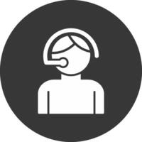 Call Center Agent Glyph Inverted Icon vector