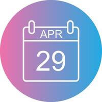 April Line Gradient Circle Icon vector