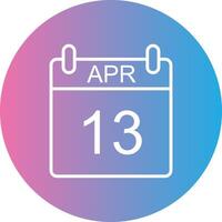 April Line Gradient Circle Icon vector