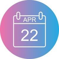 April Line Gradient Circle Icon vector