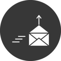 icono de glifo de correo invertido vector