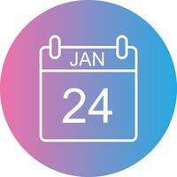 January Line Gradient Circle Icon vector