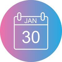 January Line Gradient Circle Icon vector