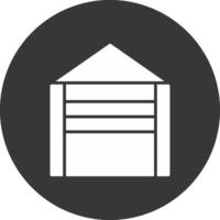 Garage Glyph Inverted Icon vector