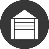 Garage Glyph Inverted Icon vector